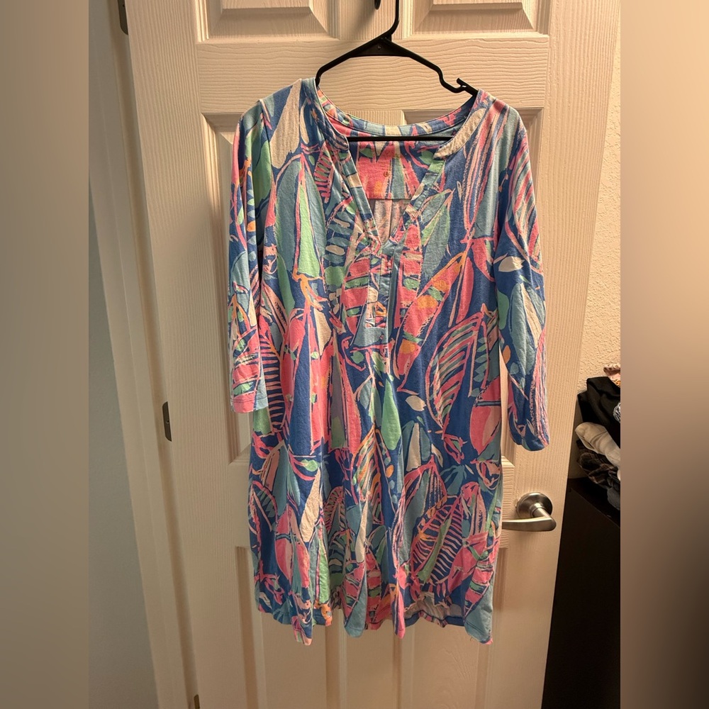 Lilly Pulitzer Pink and Blue Boat Dress